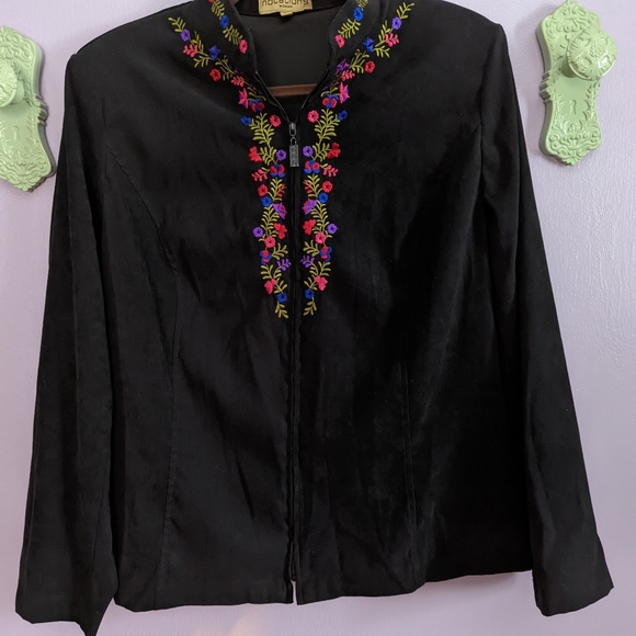 Notations Jackets & Coats Plus Size Floral Embroidered Jacket Super